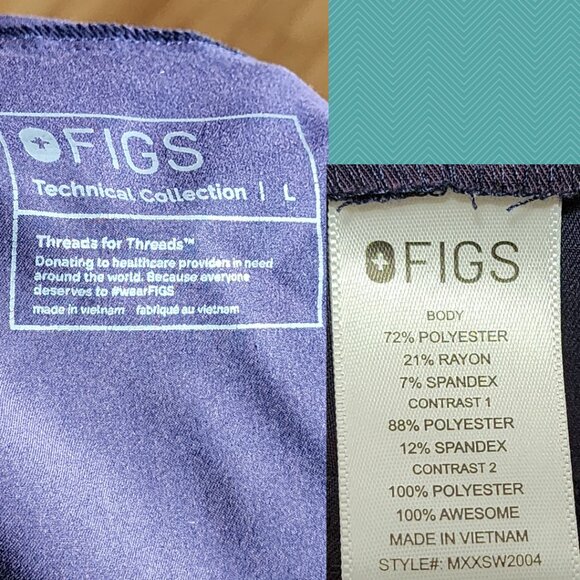 Figs Purple Mid Rise Tansen Jogger Scrub Pants - Picture 5 of 5